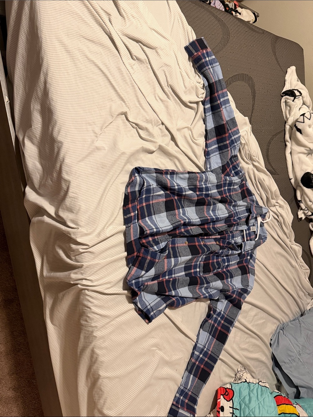 Plaid Button-Down Shirt in Blue and Navy